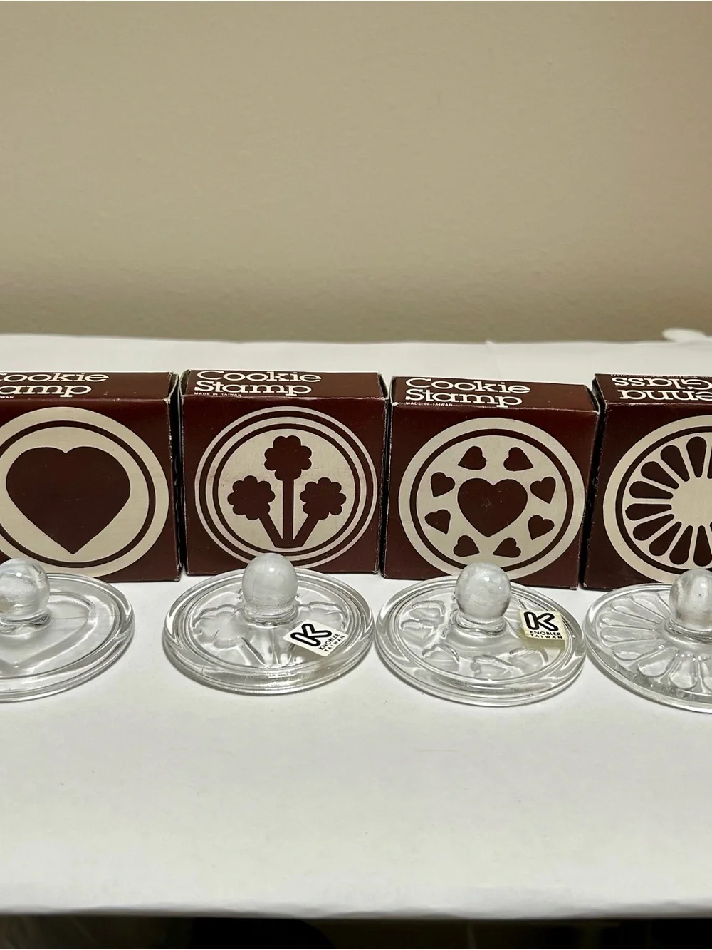 Cookie Stamp Set with Clear Handles - Brown Design